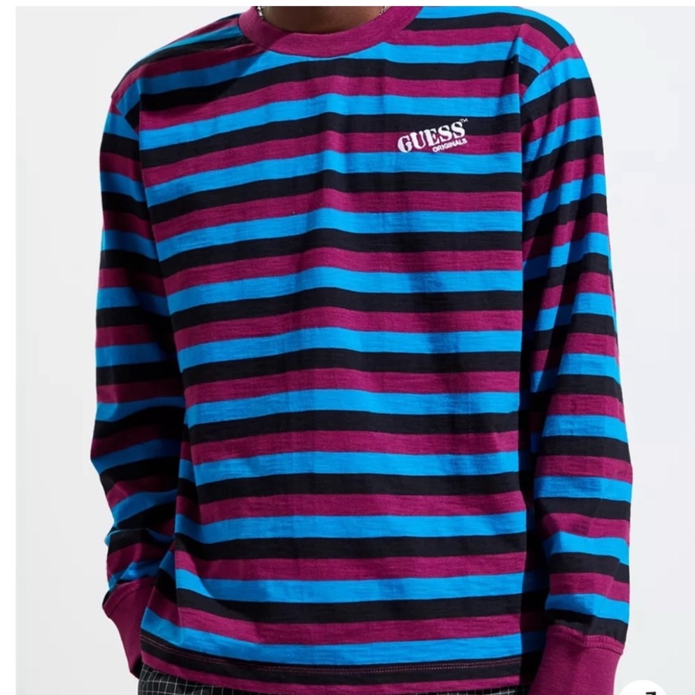 Guess Multicolor Striped Crewneck Top